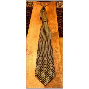 Tie * Brooks Brothers * 100% Silk * Black/Gold/Geometric * [56" x 3-1/4"]